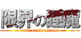 限界の睡魔 (limit of sleepiness)