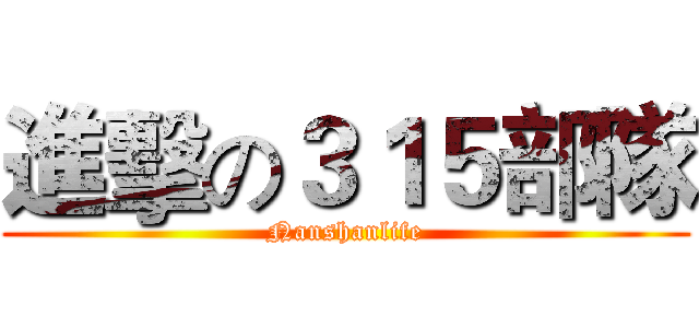 進擊の３１５部隊 (Nanshanlife)