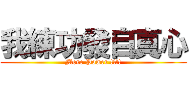 我練功發自真心 (More Power !!!!)