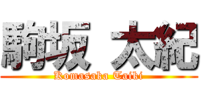 駒坂 太紀 (Komasaka Taiki)