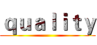 ｑｕａｌｉｔｙ ()