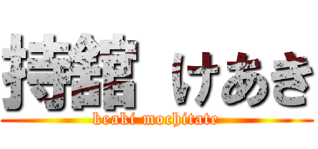 持舘 けあき (keaki mochitate)