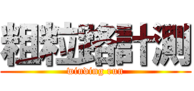 粗粒路計測 (winding run)