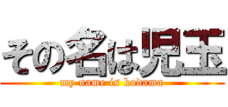 その名は児玉 (my name is kodama)