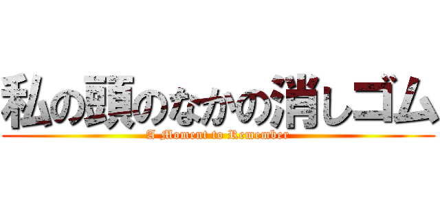 私の頭のなかの消しゴム (A Moment to Remember)