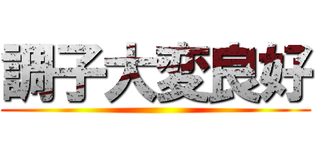 調子大変良好 ()