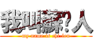 我叫蘇啟人 (my name is chi-len)