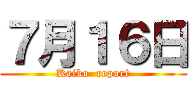 ７月１６日 (Kaiko  report)