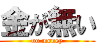 金が無い (no money)