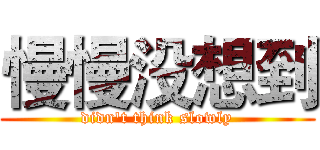 慢慢没想到 (didn't think slowly)