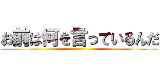 お前は何を言っているんだ ()