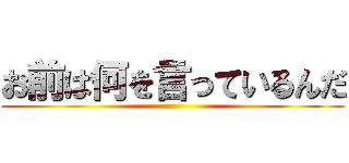 お前は何を言っているんだ ()