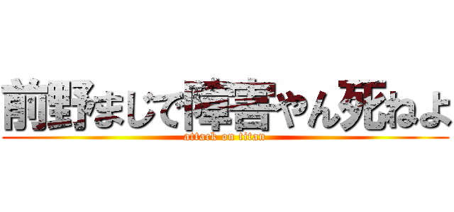 前野まじで障害やん死ねよ (attack on titan)