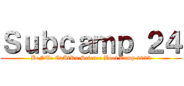 Ｓｕｂｃａｍｐ ２４ (BeNTe CuAtRu Science Boot Camp 2023)
