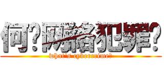 何谓网絡犯罪络 (what\'s cybercrime?)