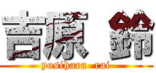 吉原 鈴 (yosihara  rai)