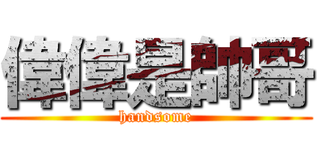 偉偉是帥哥 (handsome)