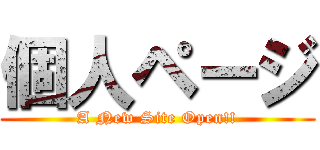 個人ページ (A New Site Open!!)