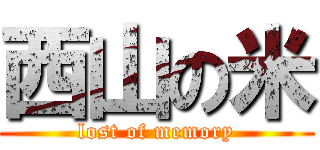 西山の米 (lost of memory)