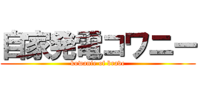 自家発電コワニー (kowanie of brave)