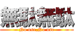無駄無駄 (No use,No use)
