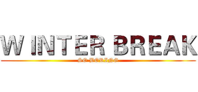 ＷＩＮＴＥＲ ＢＲＥＡＫ (SO BORING)