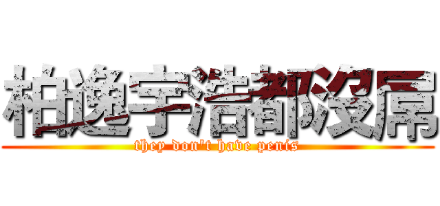 柏逸宇浩都沒屌 (they don't have penis)