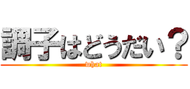 調子はどうだい？ (what)