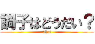 調子はどうだい？ (what)