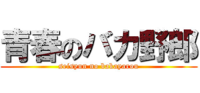 青春のバカ野郎 (seisyun no bakayarou)