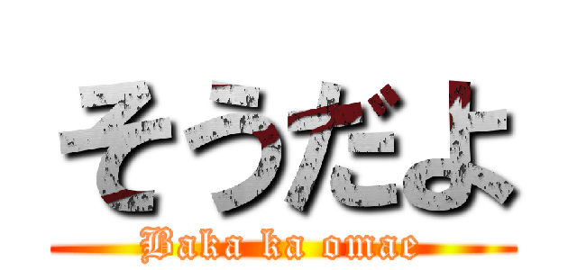 そうだよ (Baka ka omae)