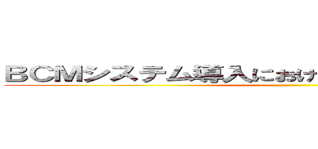 ＢＣＭシステム導入におけるマーケティング戦略 ()