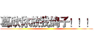 葛欣你放我鸽子！！！ ()