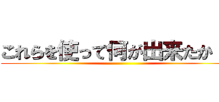 これらを使って何が出来たか！？ ()