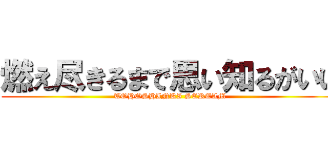 燃え尽きるまで思い知るがいい (TOHOSHINKI SCREAM)