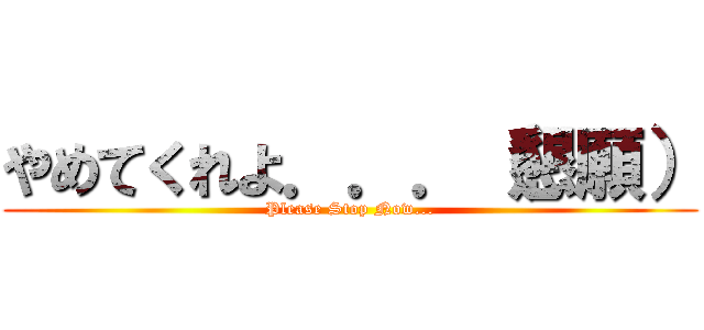 やめてくれよ．．．（懇願） (Please Stop Now...)