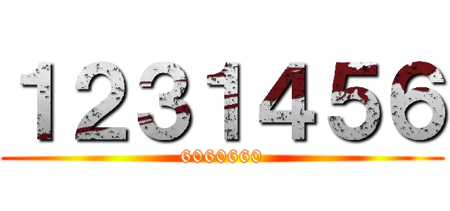 １２３１４５６ (6060660)