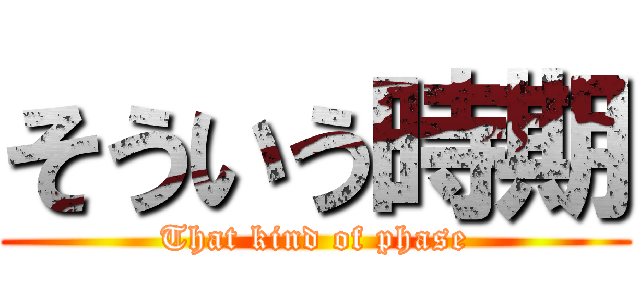 そういう時期 (That kind of phase)