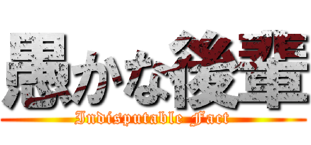 愚かな後輩 (Indisputable Fact)