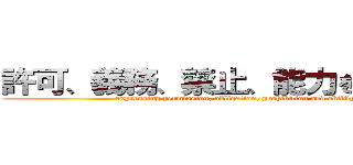 許可、義務、禁止、能力を表現する (expressing permission, obligation, prohibition and ability)