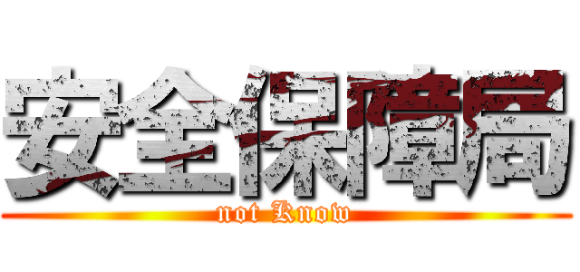 安全保障局 (not Know)