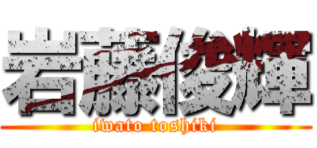 岩藤俊輝 (iwato toshiki)