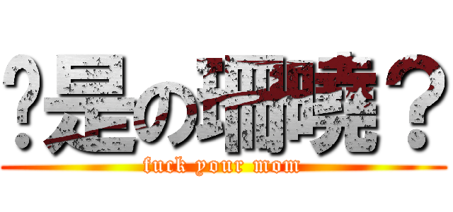 妳是の珊曉？ (fuck your mom)