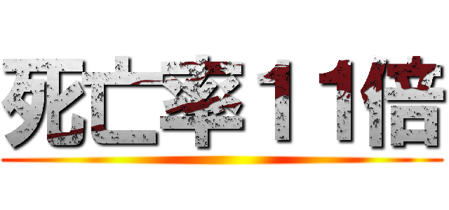 死亡率１１倍 ()