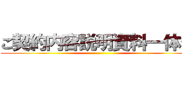 ご契約内容説明資料一体化 ()