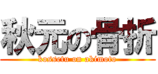 秋元の骨折 (kossetu on akimoto)