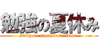 勉強の夏休み (study on summer vacation )