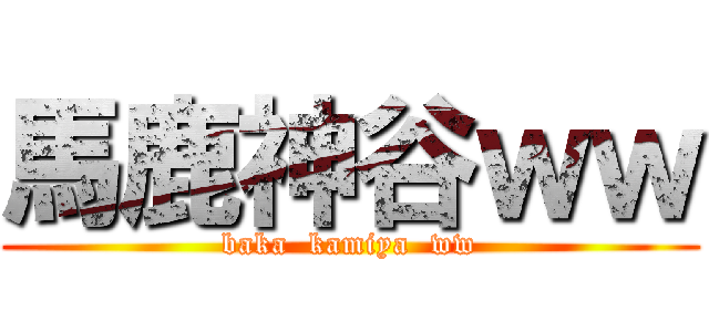 馬鹿神谷ｗｗ (baka  kamiya  ww)