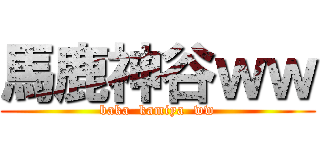 馬鹿神谷ｗｗ (baka  kamiya  ww)
