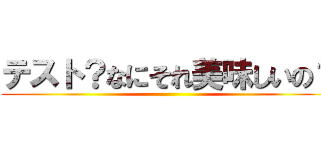 テスト？なにそれ美味しいの？ ()